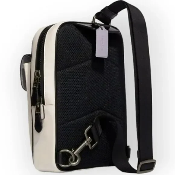 NWT COACH UNISEX Track Pack, Signature Canvas Genuine leather